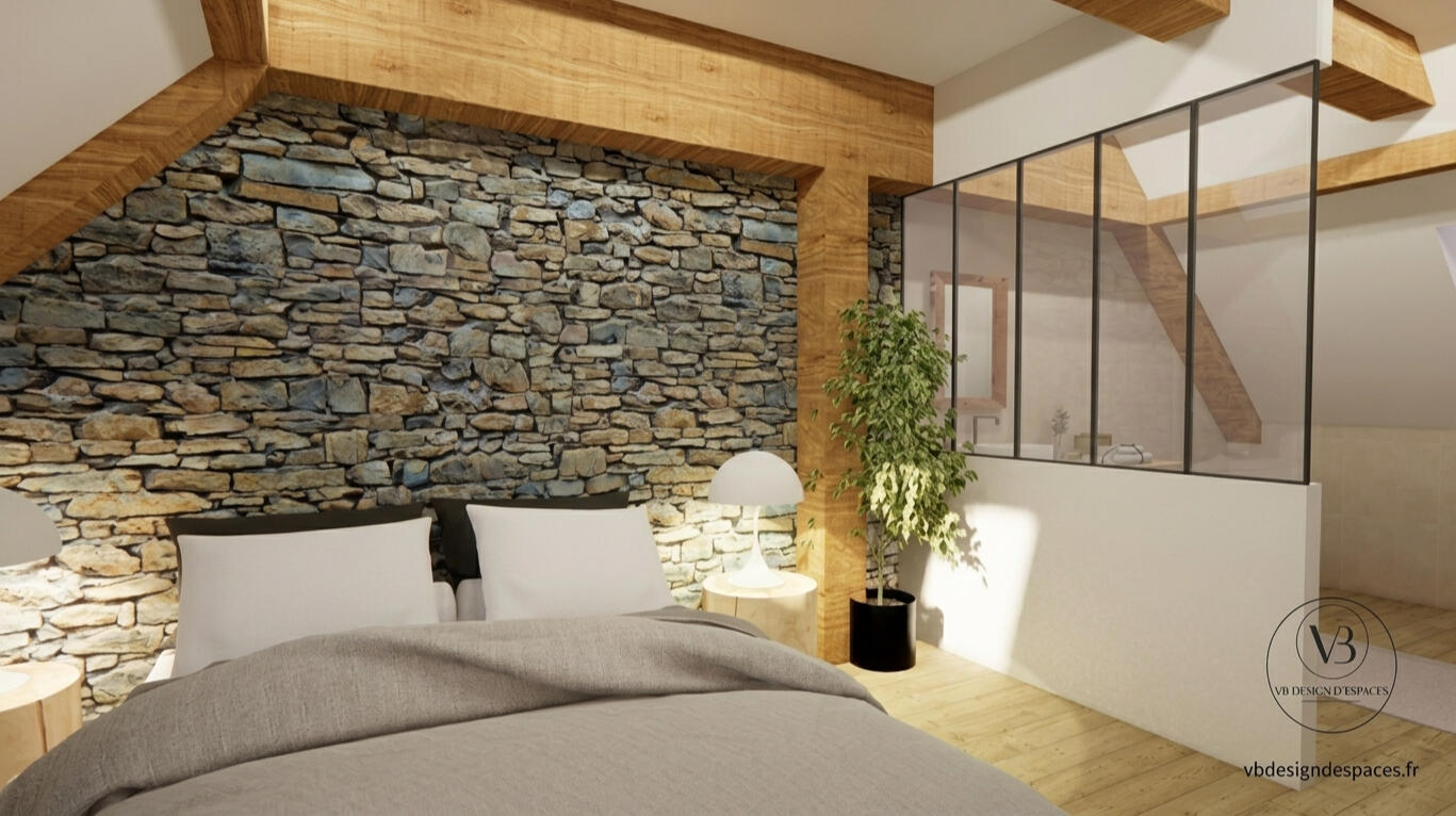 Chambre suite salle de bain hôtel - VB Design d'espaces architecte d'interieur decoratrice à distance ou sur place valerie j brisvalter - vb design d'espaces Alsace